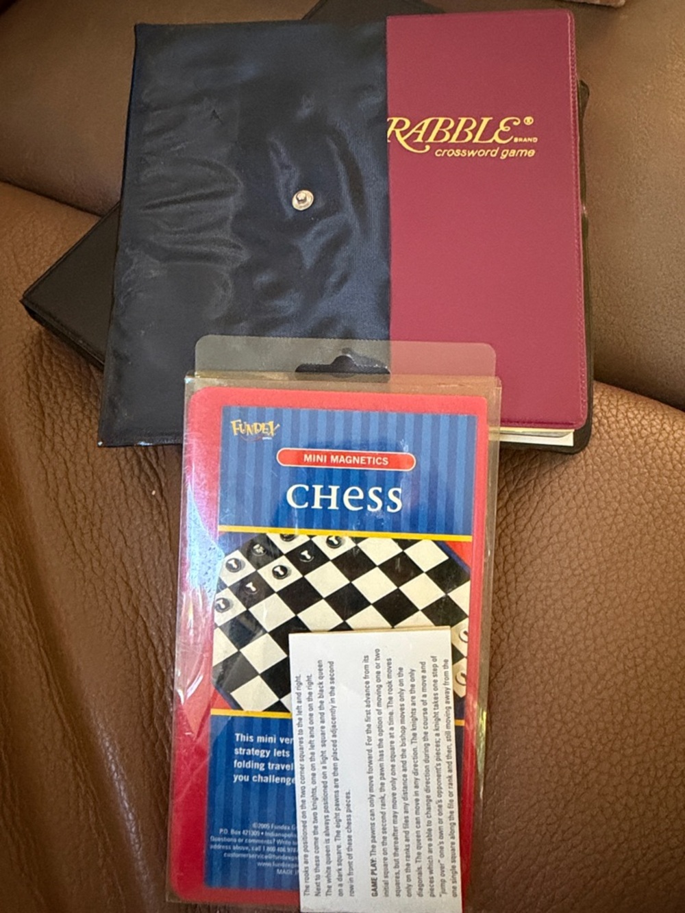 Mini Magnetic Chess and scrabble Travel Set and Red/Blue Packaging
